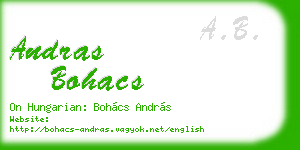 andras bohacs business card
